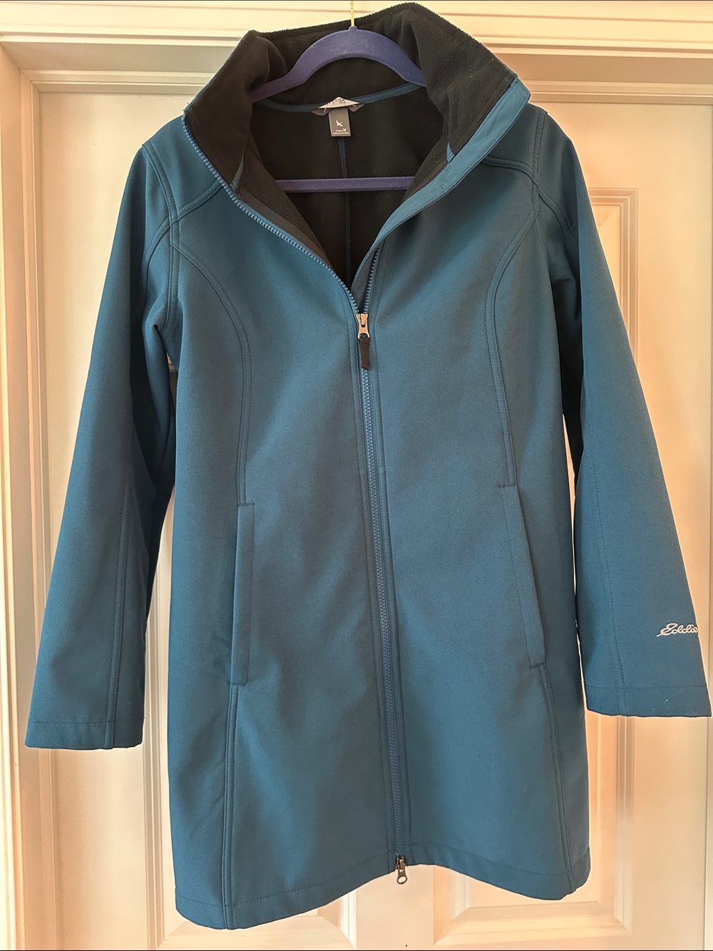 Eddie Bauer Women's Teal Long Softshell Utility Jacket